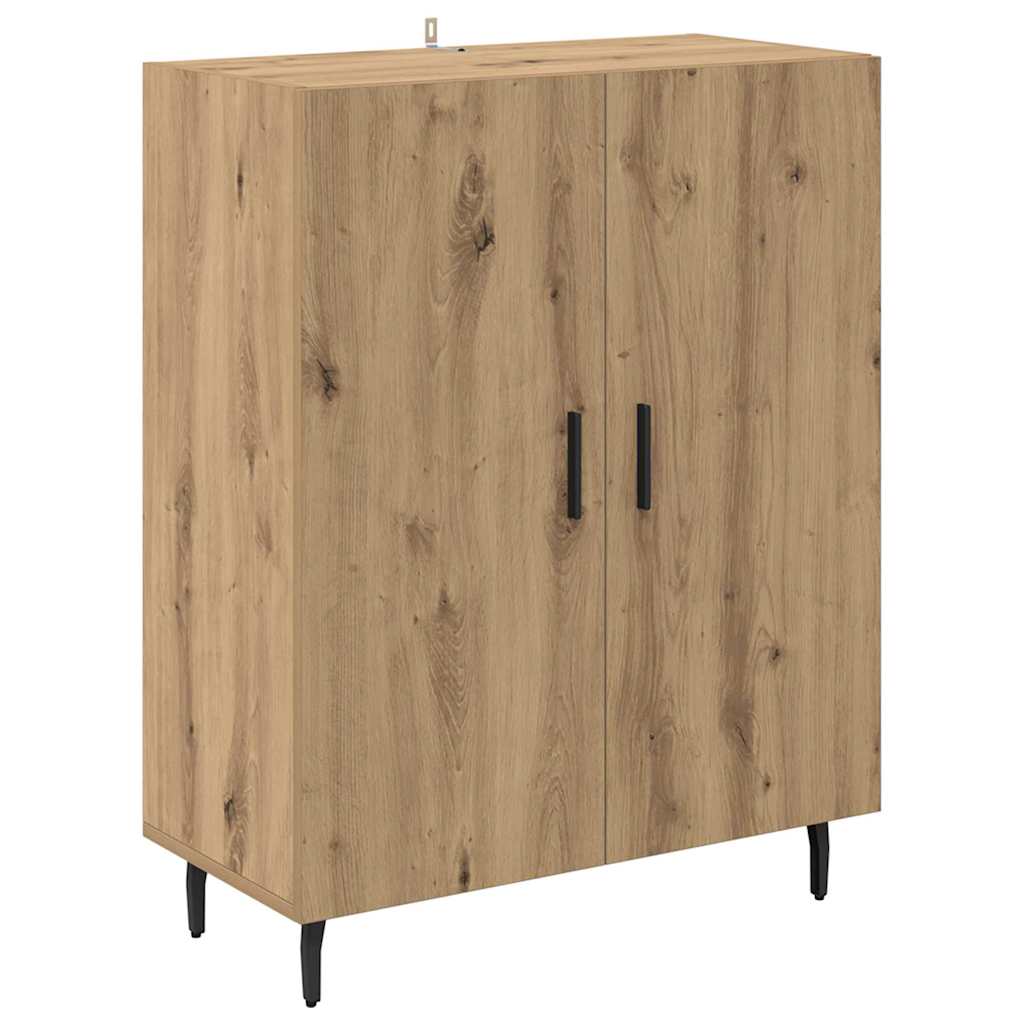 Highboard 2 pcs Artisan Oak Engineered Wood and Glass