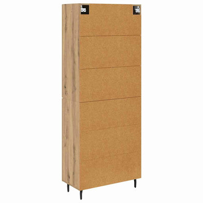 Highboard 2 pcs Artisan Oak Engineered Wood and Glass