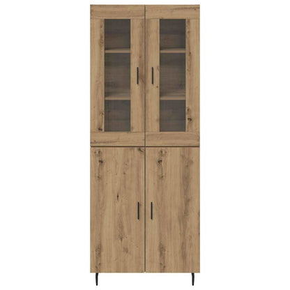 Highboard 2 pcs Artisan Oak Engineered Wood and Glass