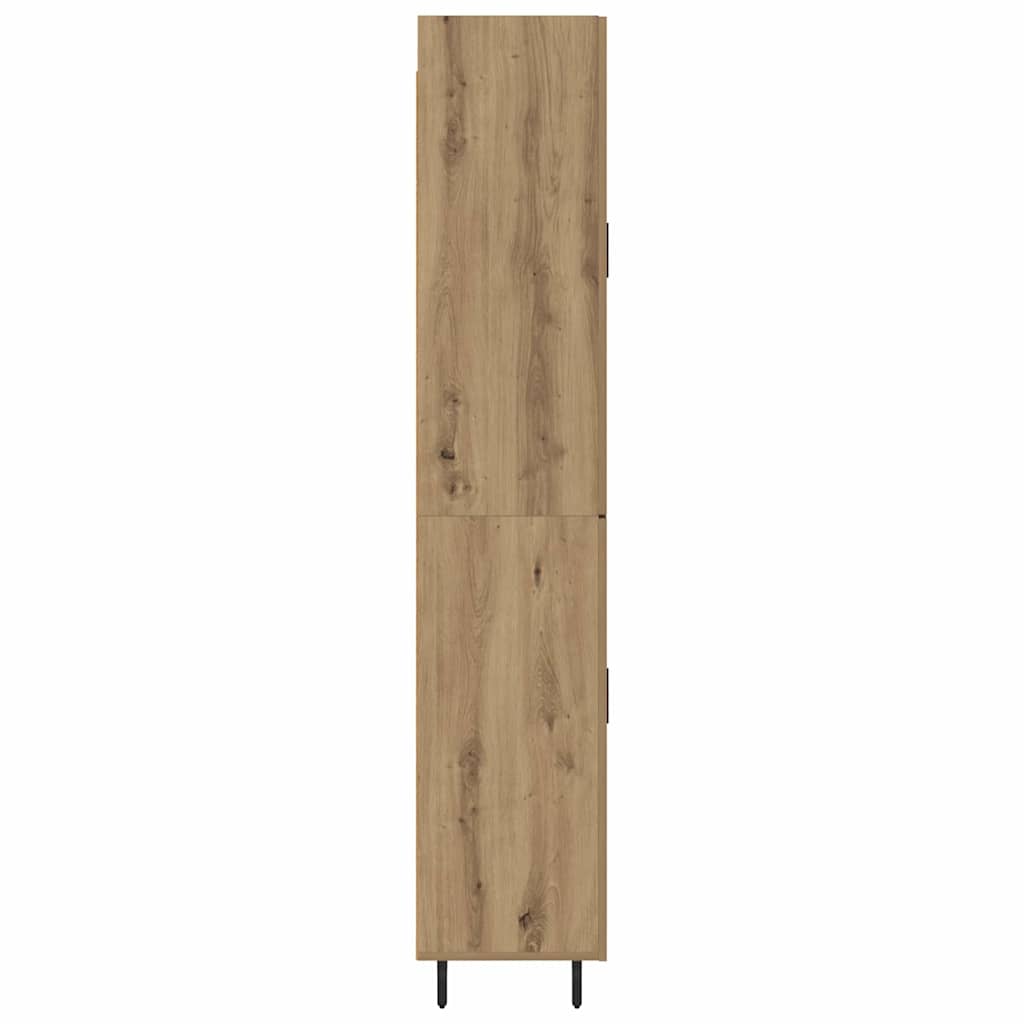 Highboard 2 pcs Artisan Oak Engineered Wood and Glass