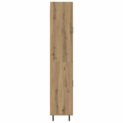 Highboard 2 pcs Artisan Oak Engineered Wood and Glass