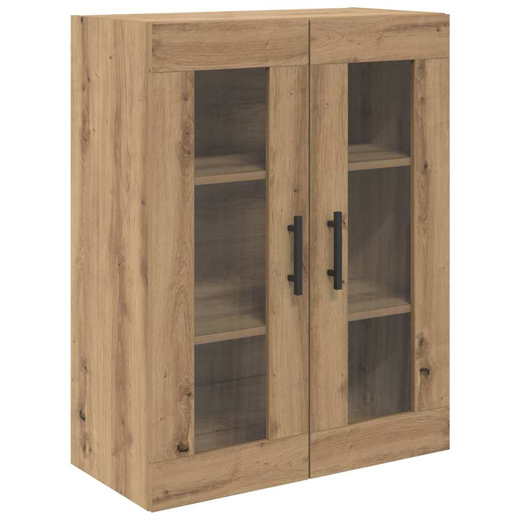 Highboard 2 pcs Artisan Oak Engineered Wood and Glass