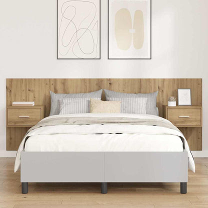 Headboard with Cabinet 3 pcs Artisan Oak Engineered Wood