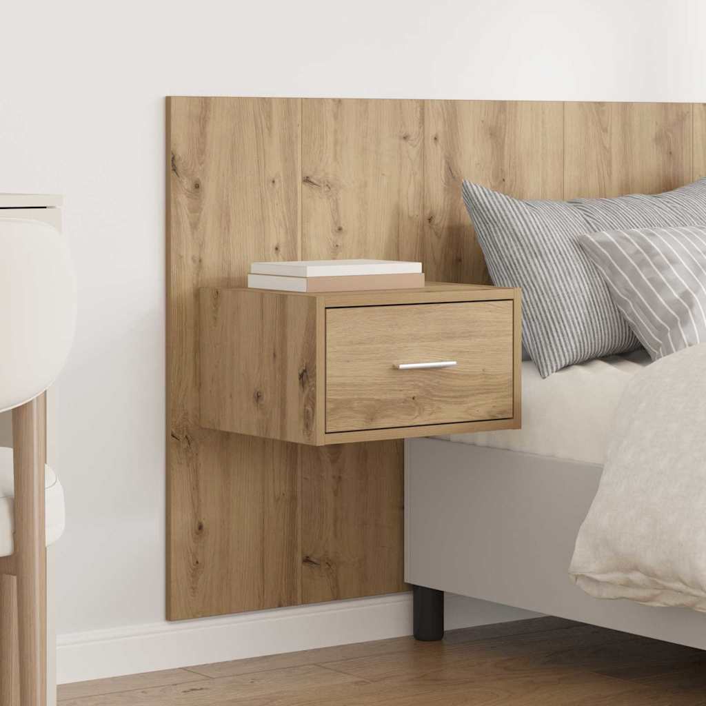 Headboard with Cabinet 3 pcs Artisan Oak Engineered Wood