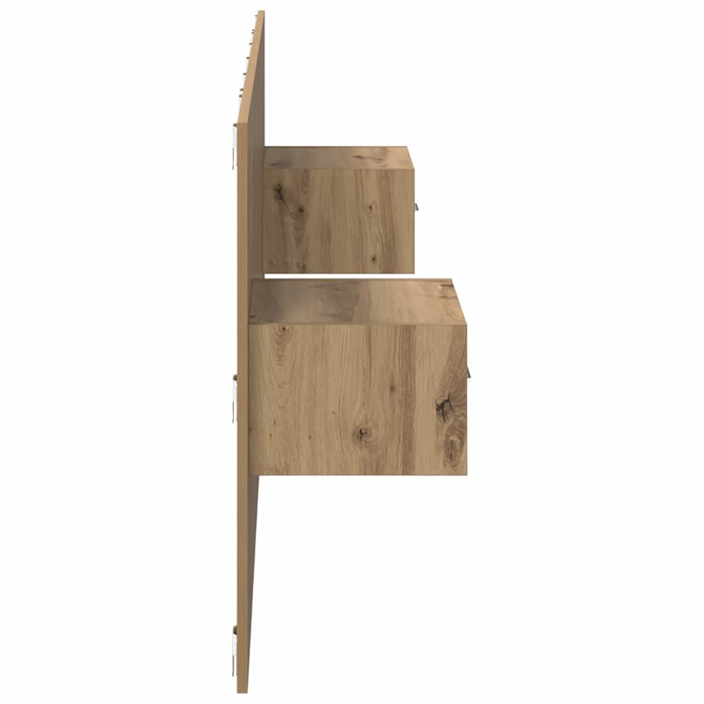 Headboard with Cabinet 3 pcs Artisan Oak Engineered Wood