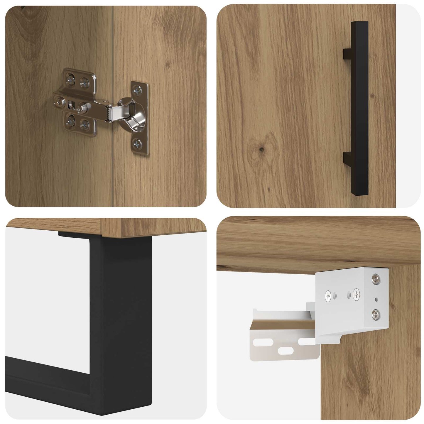 Highboard 2 pcs Artisan Oak Engineered Wood