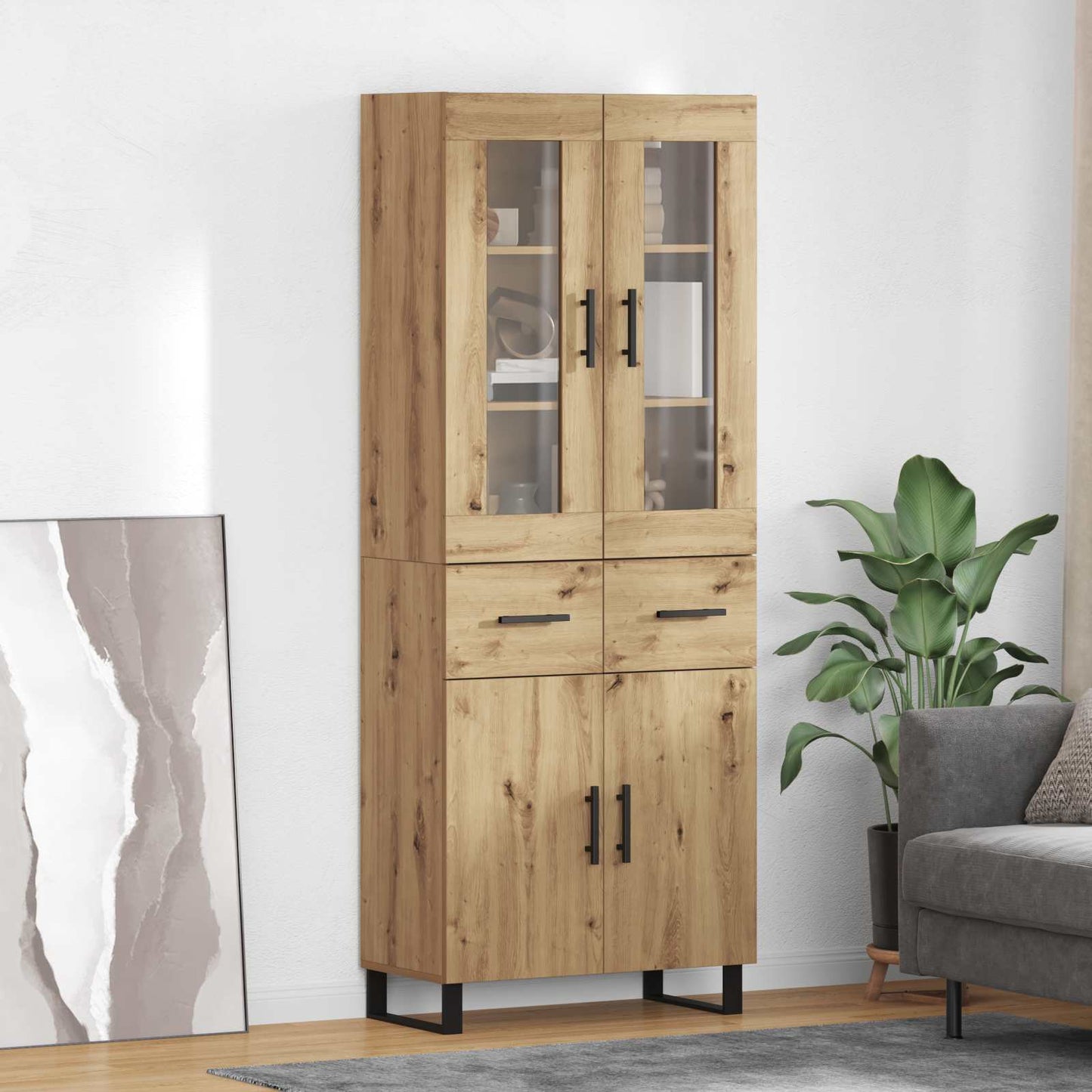 Highboard 2 pcs Artisan Oak Engineered Wood