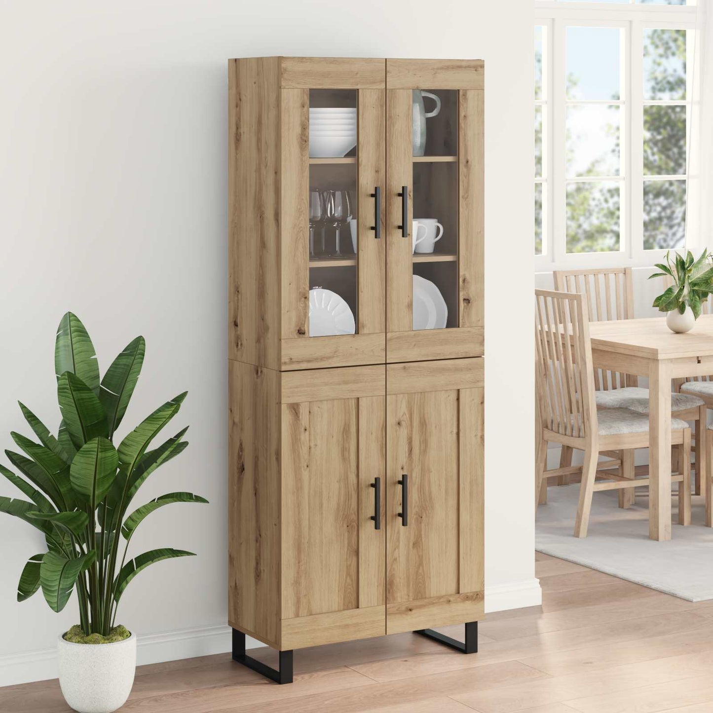 Highboard 2 pcs Artisan Oak Engineered Wood