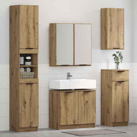 Bathroom Furniture Set 3 pcs Artisan Oak Engineered Wood