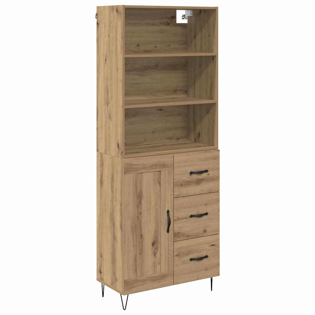 Highboard with Drawer 2 pcs Artisan Oak Engineered Wood
