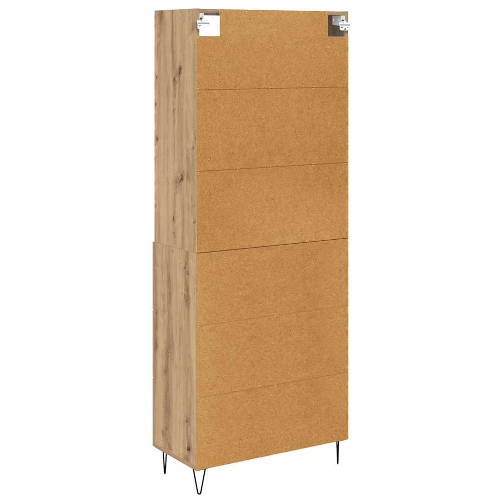 Highboard with Drawer 2 pcs Artisan Oak Engineered Wood