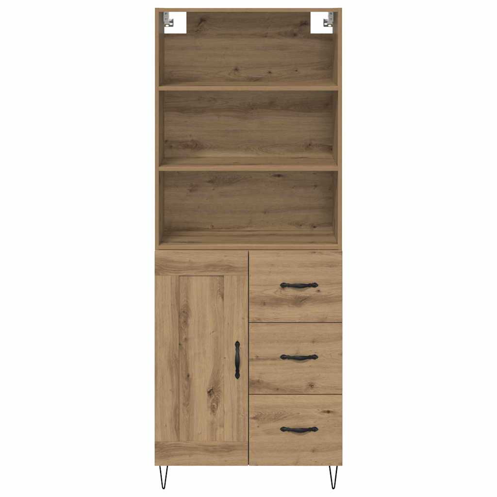 Highboard with Drawer 2 pcs Artisan Oak Engineered Wood