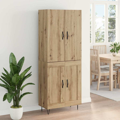 Highboard 2 pcs Artisan Oak Engineered Wood and Glass