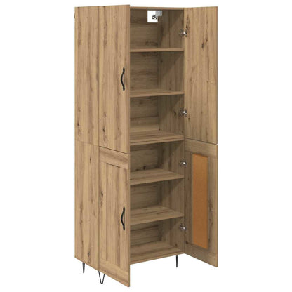 Highboard 2 pcs Artisan Oak Engineered Wood and Glass