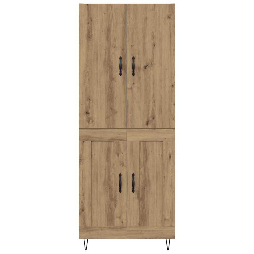Highboard 2 pcs Artisan Oak Engineered Wood and Glass