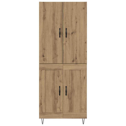 Highboard 2 pcs Artisan Oak Engineered Wood and Glass