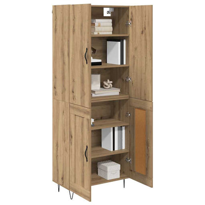 Highboard 2 pcs Artisan Oak Engineered Wood and Glass