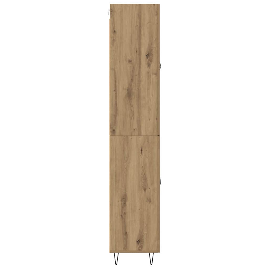 Highboard 2 pcs Artisan Oak Engineered Wood and Glass
