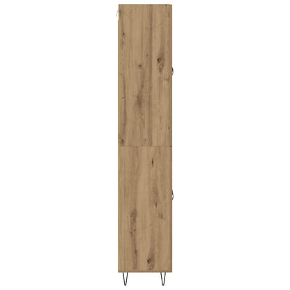 Highboard 2 pcs Artisan Oak Engineered Wood and Glass