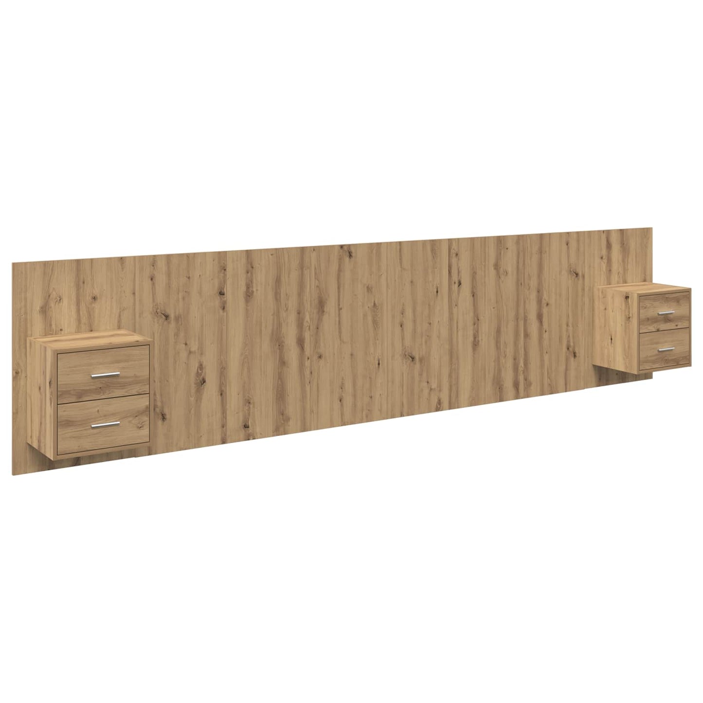 Headboard with Cabinet 3 pcs Artisan Oak Engineered Wood