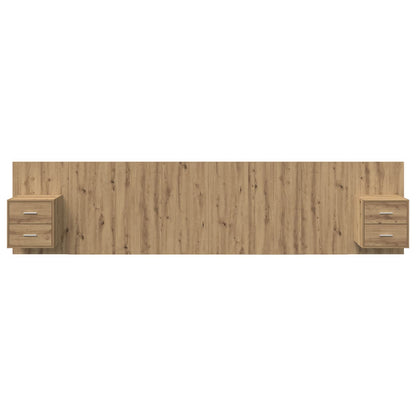 Headboard with Cabinet 3 pcs Artisan Oak Engineered Wood