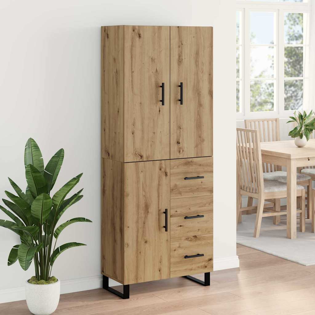 Highboard with Drawer 2 pcs Artisan Oak 69.5 x 34 x 180 cm