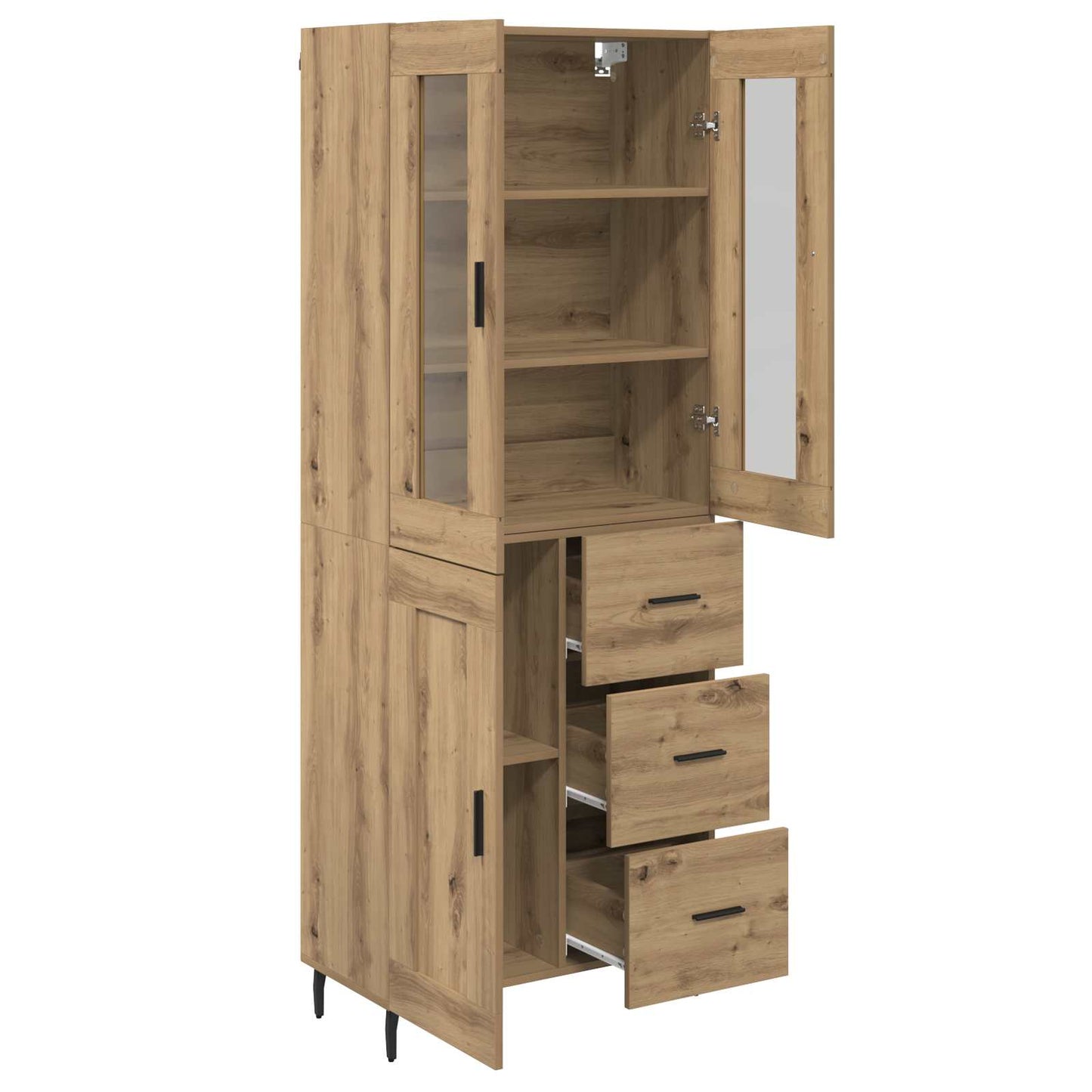 Highboard 2 pcs Artisan Oak 69.5 x 34 x 180 cm Engineered Wood