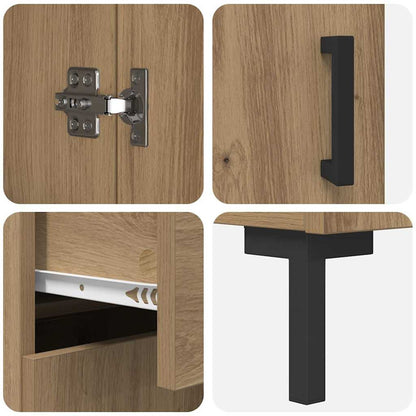 Highboard with Drawer 2 pcs Artisan Oak Engineered Wood
