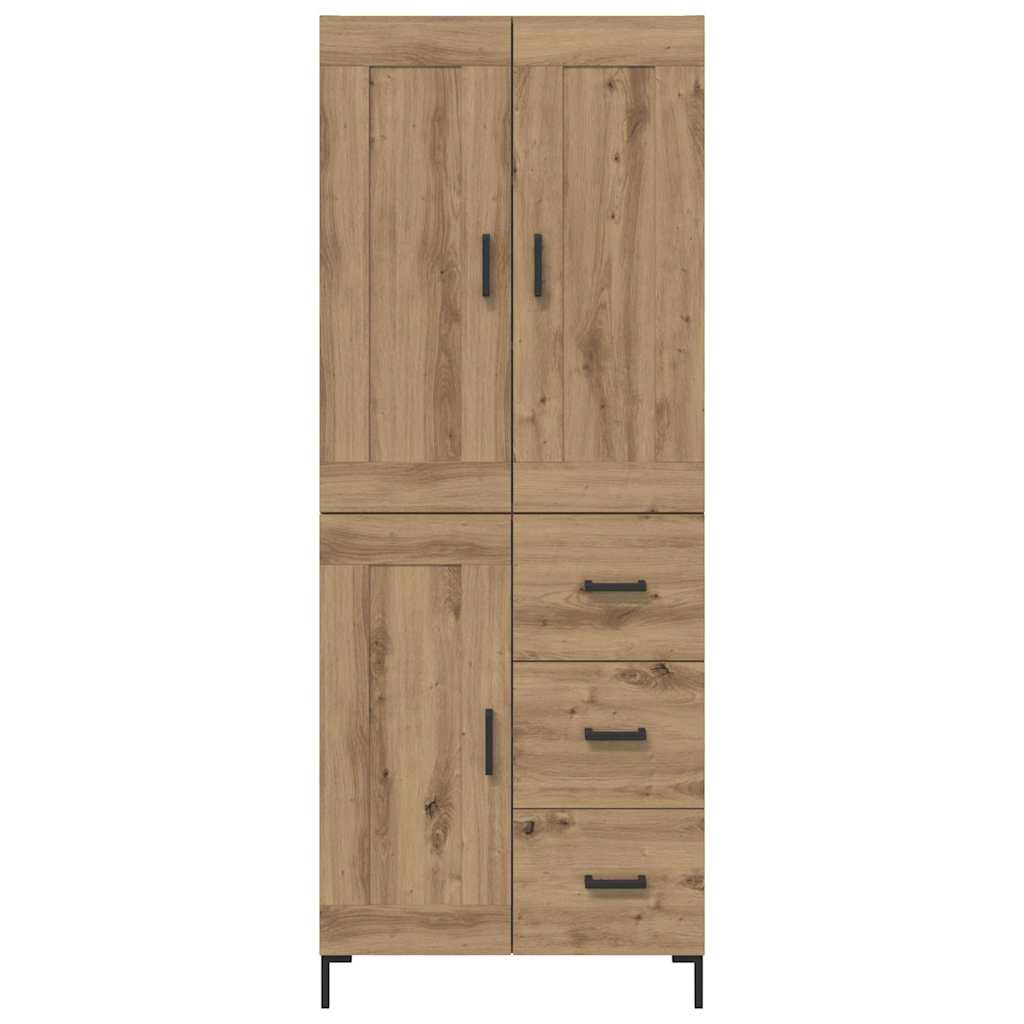 Highboard with Drawer 2 pcs Artisan Oak Engineered Wood