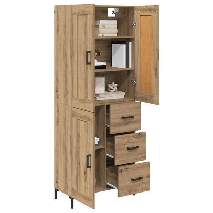 Highboard with Drawer 2 pcs Artisan Oak Engineered Wood