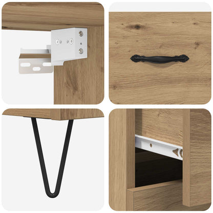 Highboard with Drawer 2 pcs Artisan Oak Engineered Wood