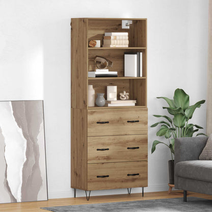Highboard with Drawer 2 pcs Artisan Oak Engineered Wood