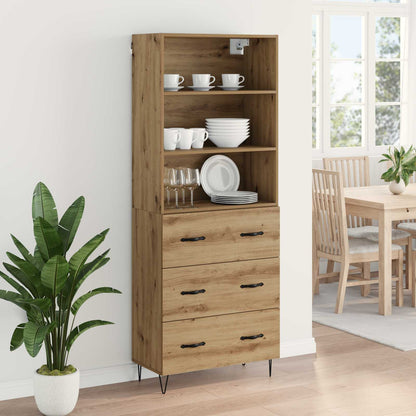 Highboard with Drawer 2 pcs Artisan Oak Engineered Wood