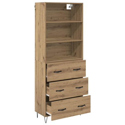 Highboard with Drawer 2 pcs Artisan Oak Engineered Wood