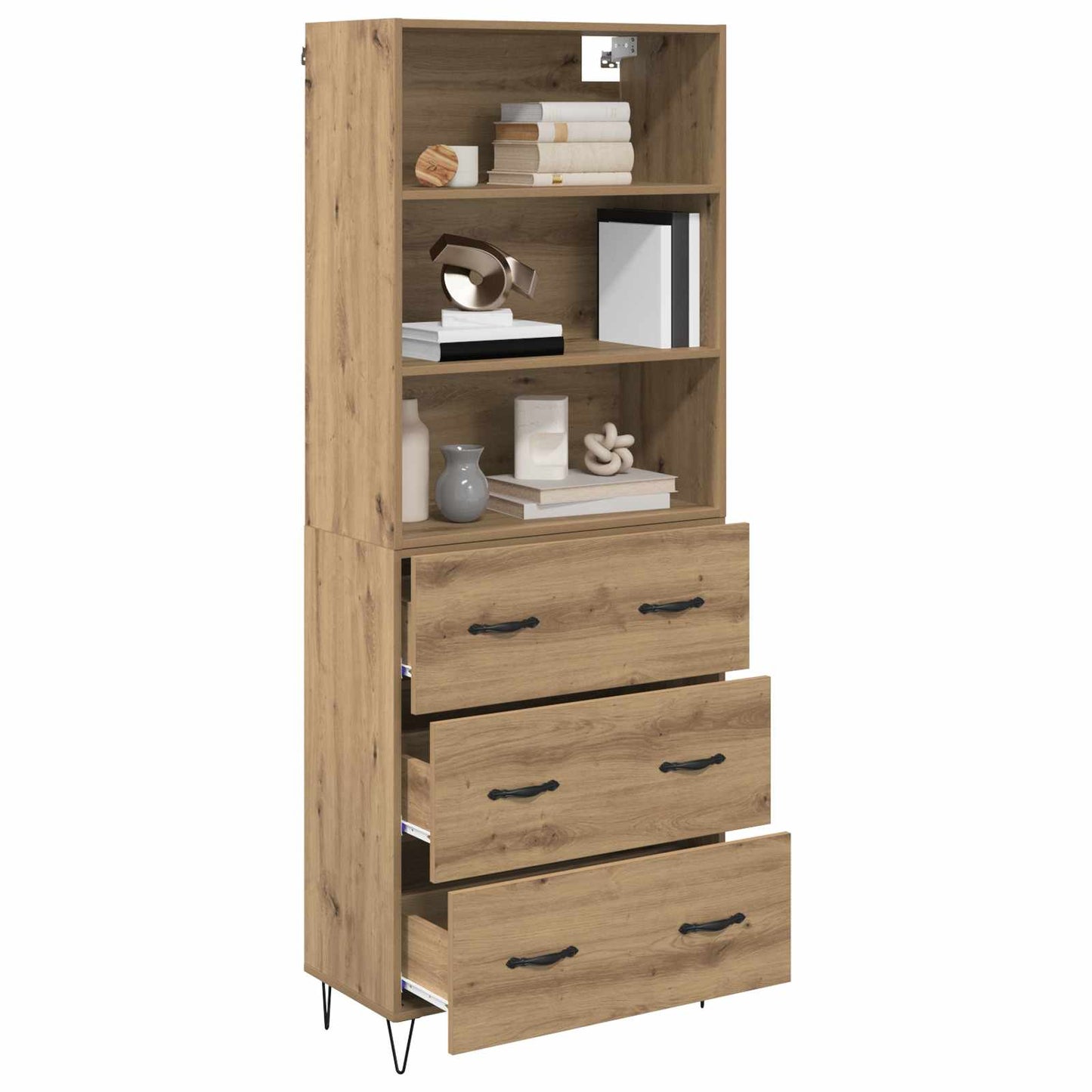 Highboard with Drawer 2 pcs Artisan Oak Engineered Wood