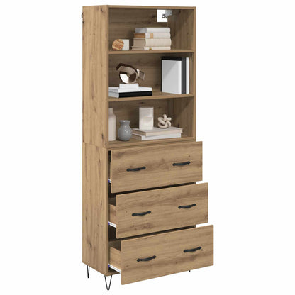 Highboard with Drawer 2 pcs Artisan Oak Engineered Wood
