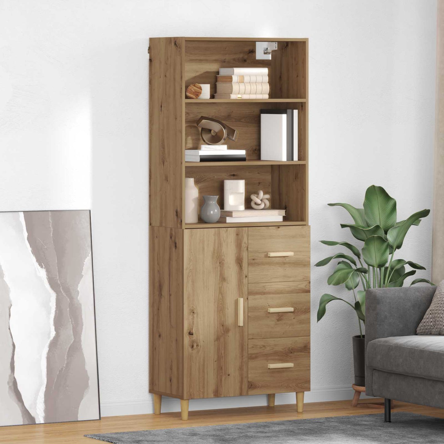 Highboard Artisan Oak 69.5 x 32.5 x 180 cm Engineered Wood