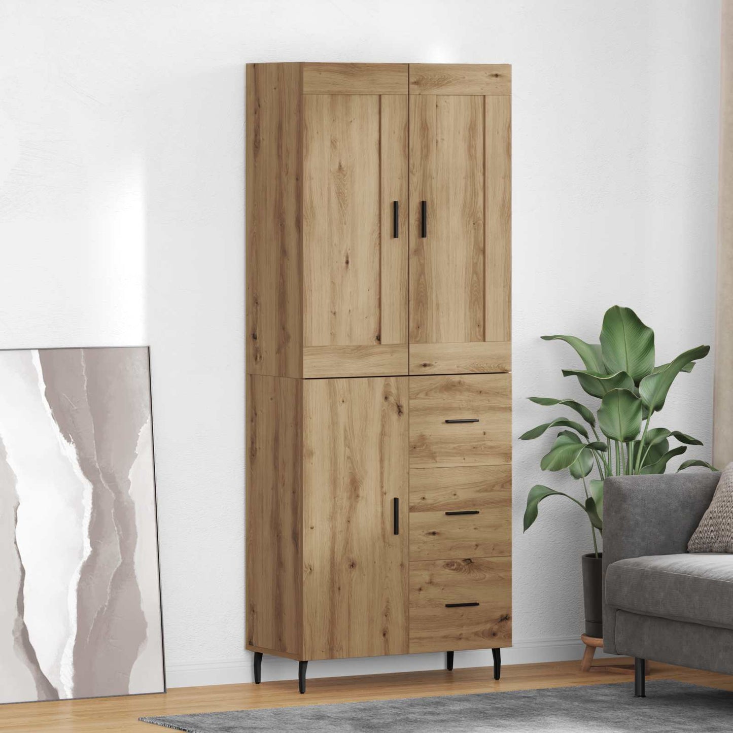 Highboard 2 pcs Artisan Oak 69.5 x 34 x 180 cm Engineered Wood