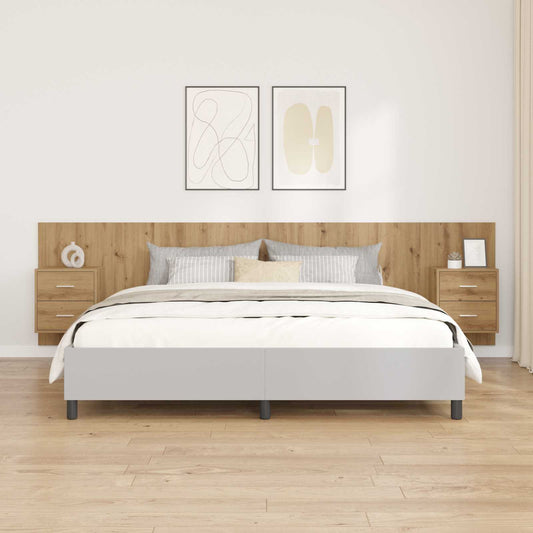 Headboard With Cabinet 3 pcs Artisan Oak Engineered Wood