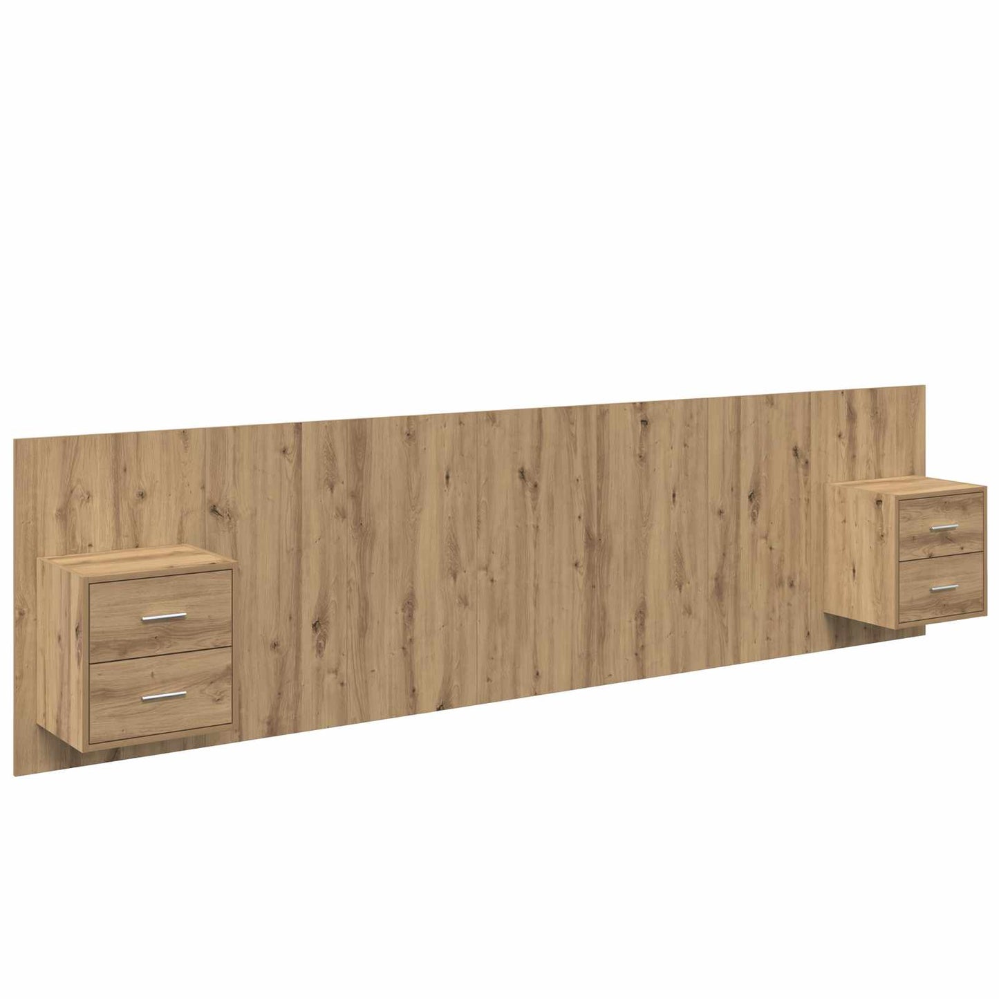 Headboard with Cabinet 3 pcs Artisan Oak Engineered Wood
