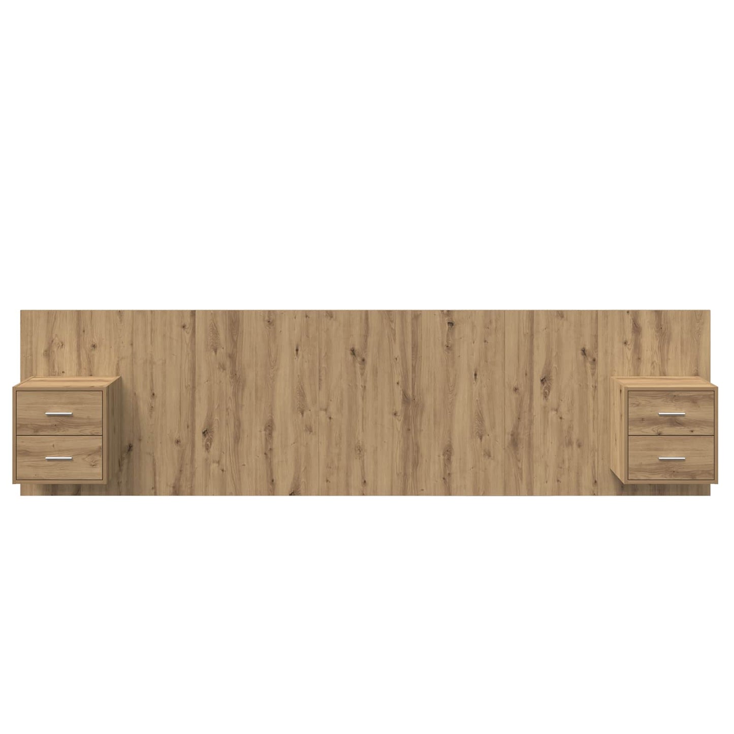 Headboard with Cabinet 3 pcs Artisan Oak Engineered Wood