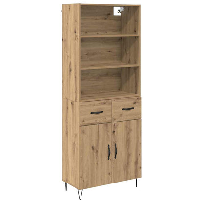 Highboard with Drawer 2 pcs Artisan Oak Engineered Wood