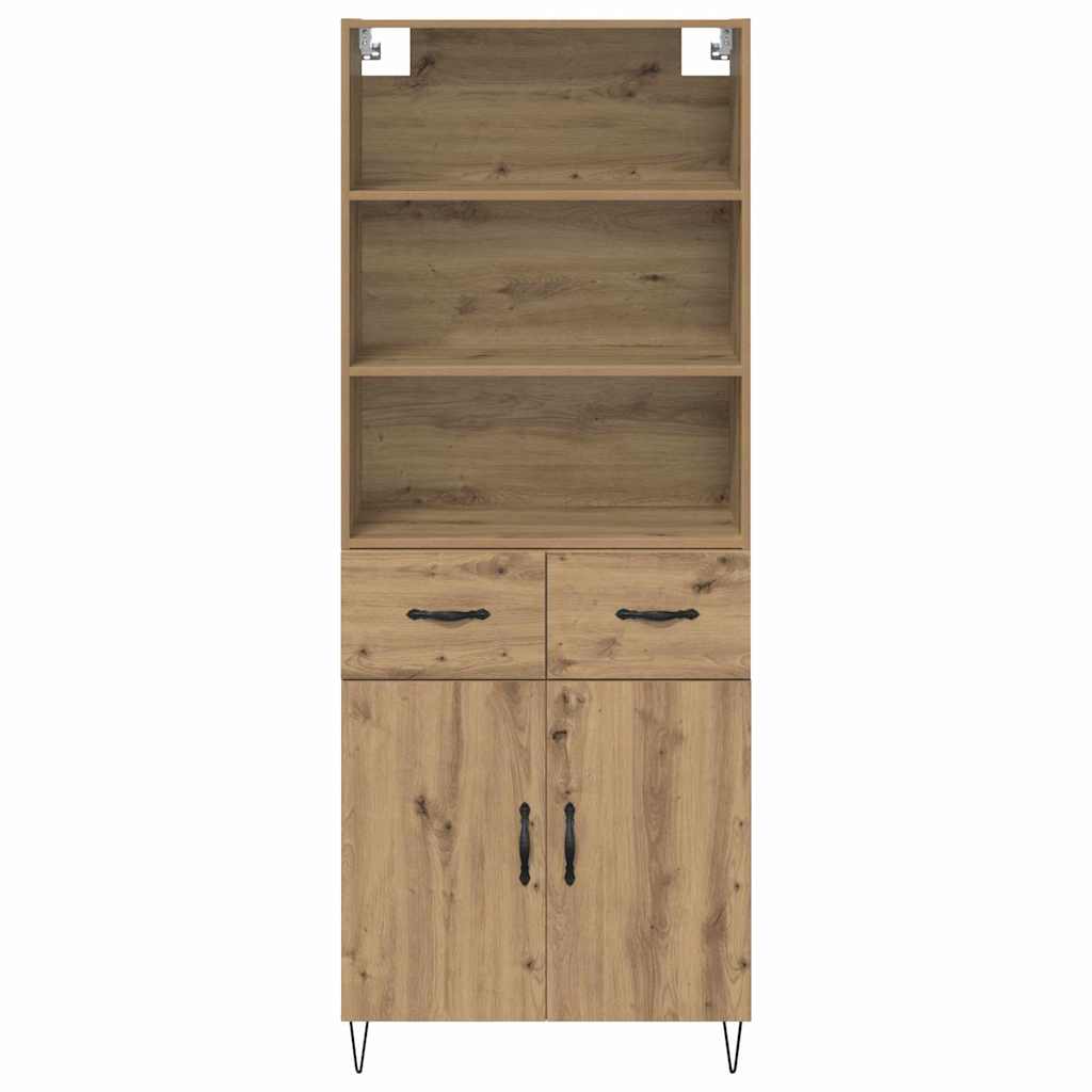 Highboard with Drawer 2 pcs Artisan Oak Engineered Wood