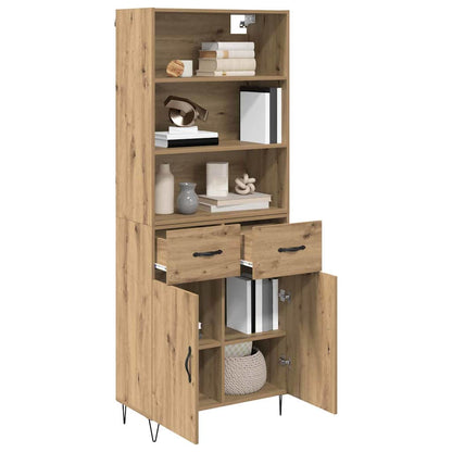 Highboard with Drawer 2 pcs Artisan Oak Engineered Wood