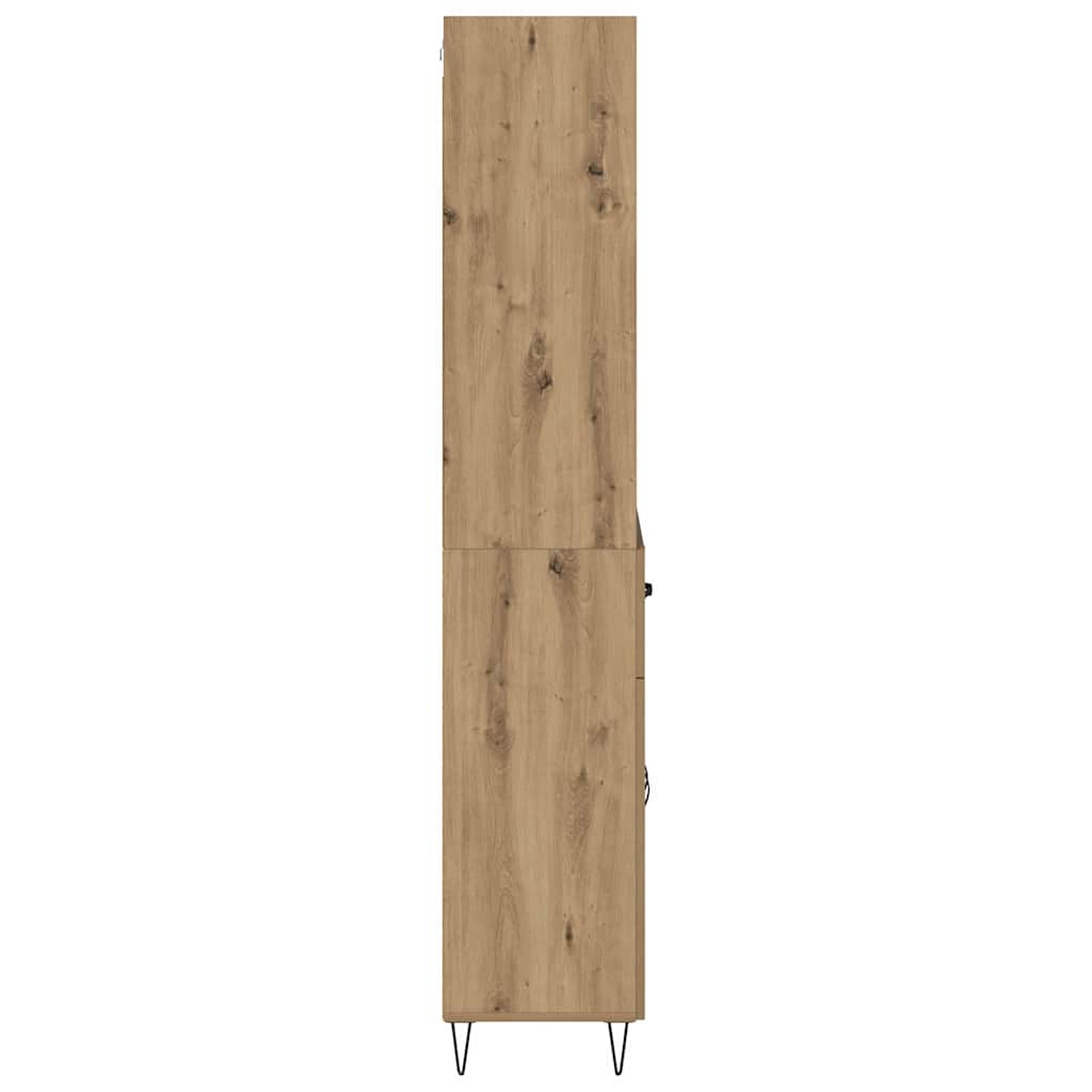 Highboard with Drawer 2 pcs Artisan Oak Engineered Wood