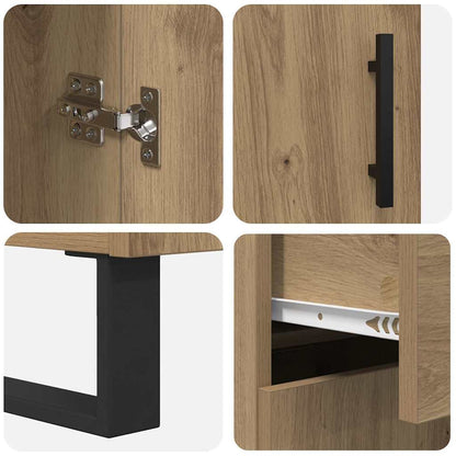 Highboard with Drawer 2 pcs Artisan Oak 69.5 x 34 x 180 cm