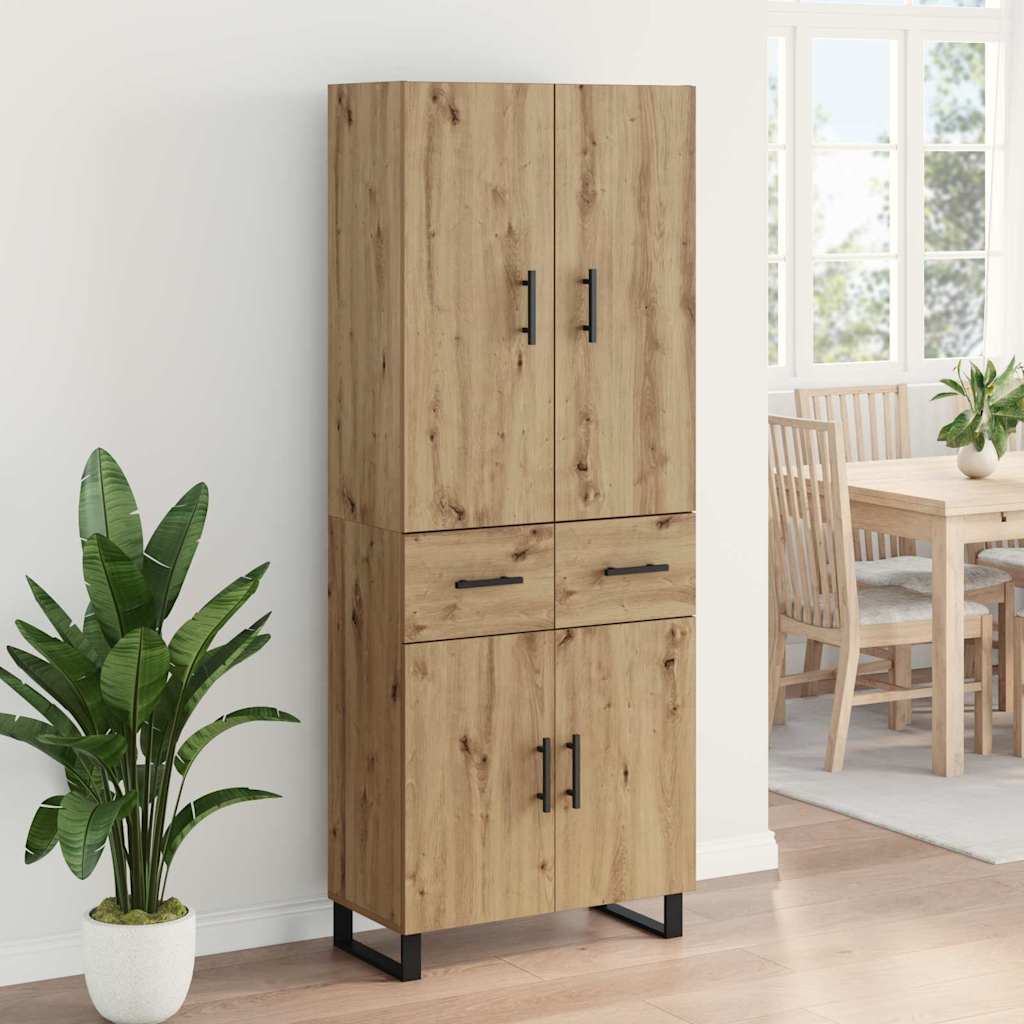 Highboard with Drawer 2 pcs Artisan Oak 69.5 x 34 x 180 cm