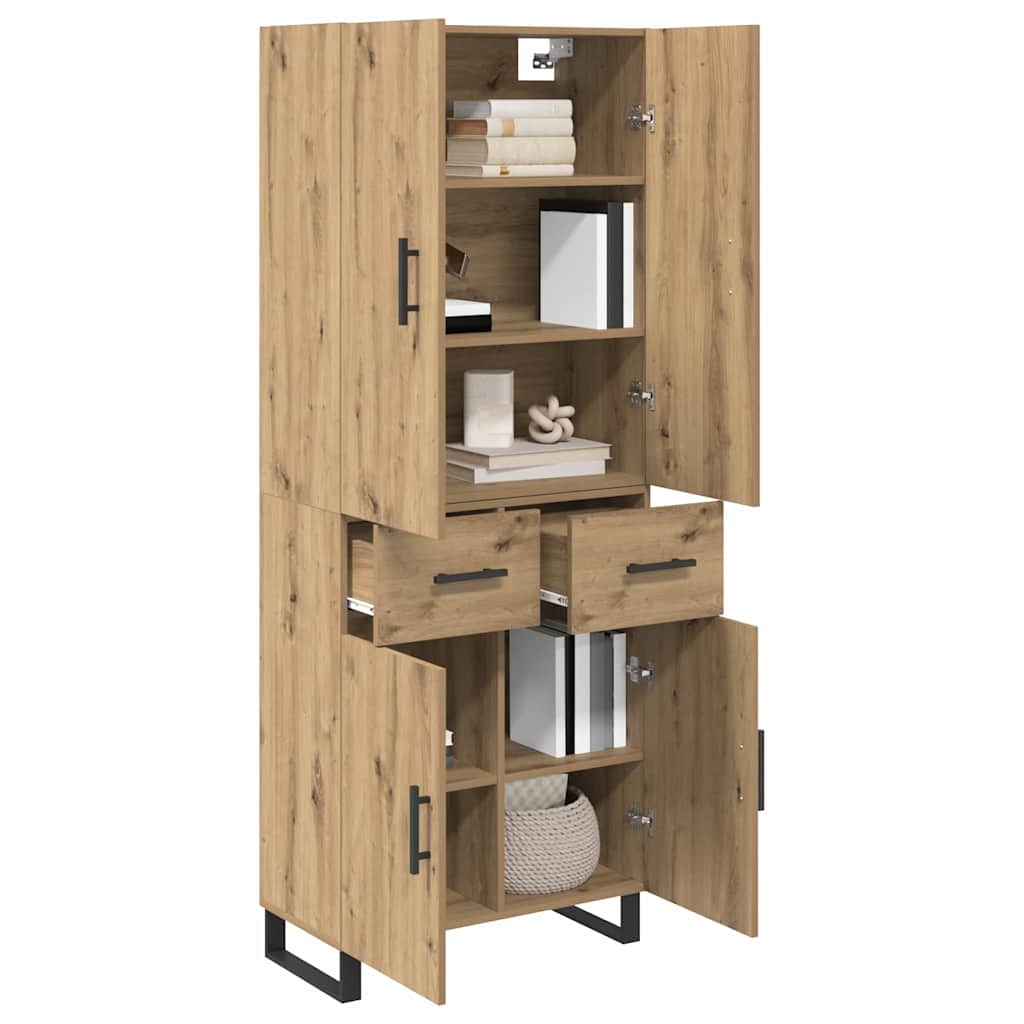 Highboard with Drawer 2 pcs Artisan Oak 69.5 x 34 x 180 cm