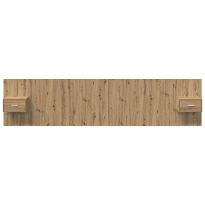Headboard with Cabinet 3 pcs Artisan Oak Engineered Wood