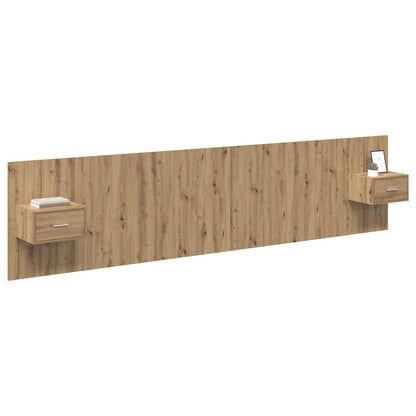 Headboard with Cabinet 3 pcs Artisan Oak Engineered Wood